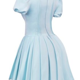 Imani Delicate Blue Satin Pleated Mini Dress - Image 3