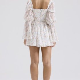 Sancia White Posy Print Puff Sleeve Mini Dress - Image 11